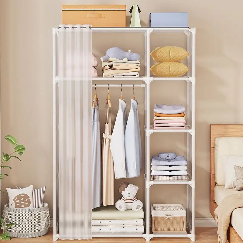 Easy Assemble Wardrobe Household Dustproof Wardrobe Bedroom Multipurpose Clothing Storage Rack Multi-layer Storage Cabinet