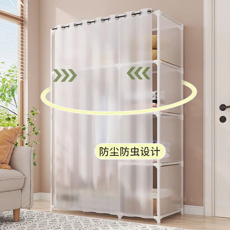 Easy Assemble Wardrobe Household Dustproof Wardrobe Bedroom Multipurpose Clothing Storage Rack Multi-layer Storage Cabinet