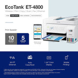 EcoTank ET-4800 Wireless All-in-One Cartridge-Free Supertank Printer with Scanner, Copier, Fax