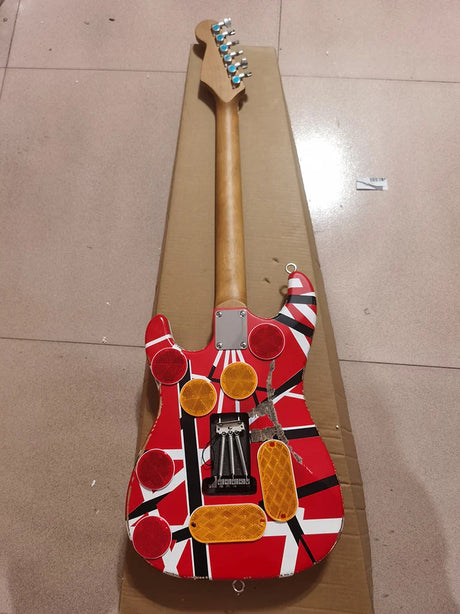 Eddie OEM Van Halen Relic High quality electric guitar, E VH,body inset reflective license plate,  in stock, fast shipping