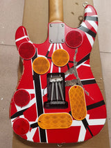Eddie OEM Van Halen Relic High quality electric guitar, E VH,body inset reflective license plate,  in stock, fast shipping
