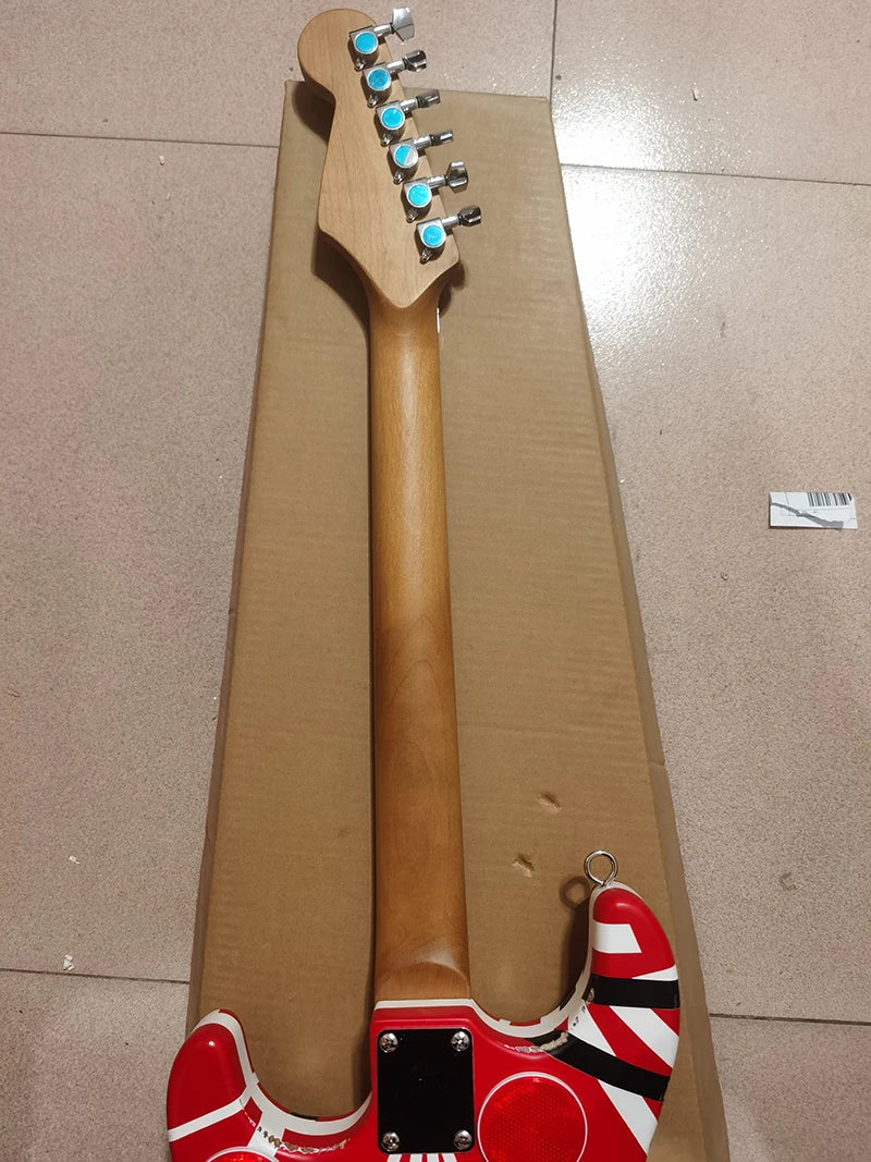 Eddie OEM Van Halen Relic High quality electric guitar, E VH,body inset reflective license plate,  in stock, fast shipping
