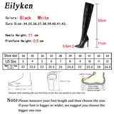 Eilyken Sexy Snake Print Leather Pointed Toe Women Over The Knee Boots Fashion Zipper Winter Stripper Motorcycle Shoes