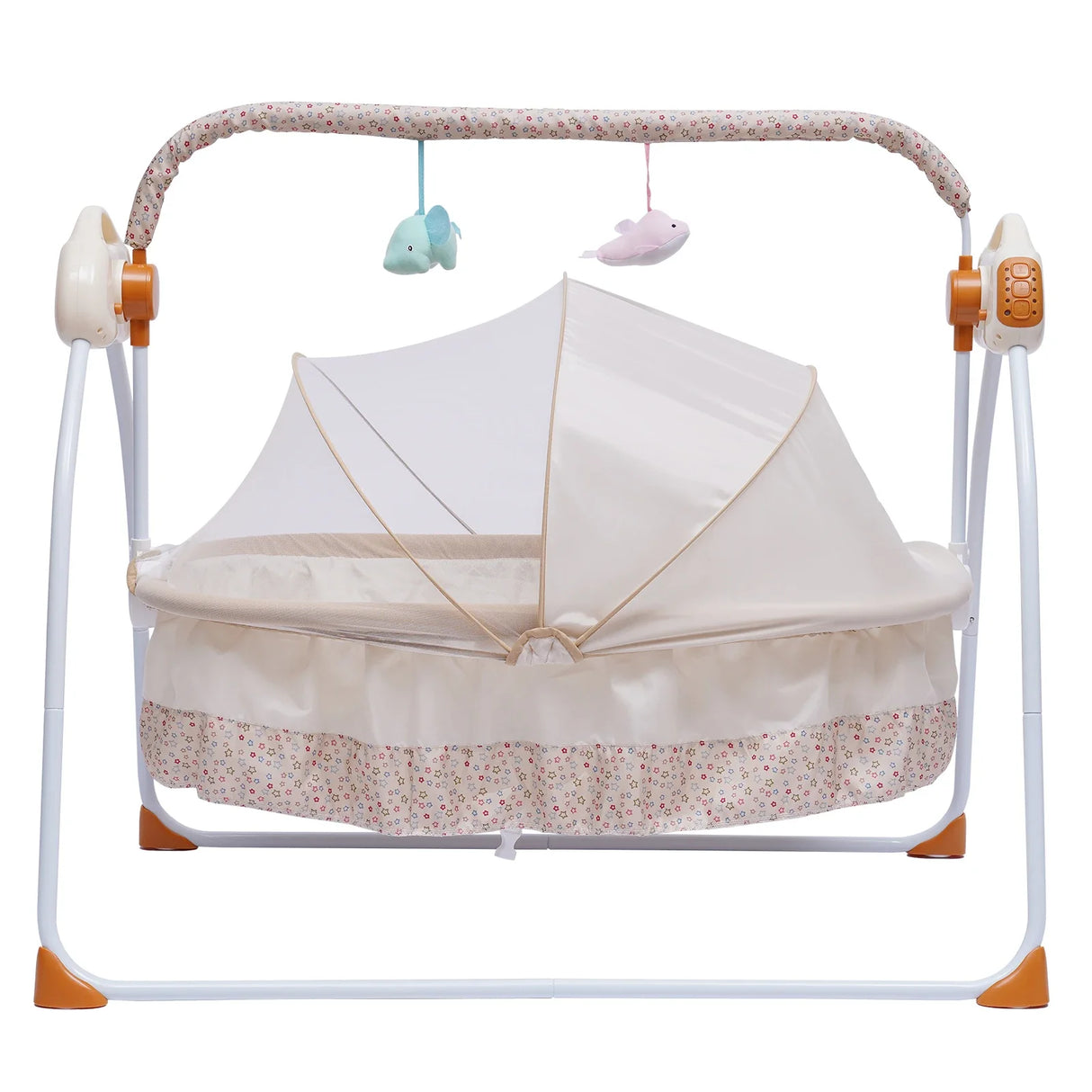 Electric Baby Cradle Auto Swing Rocker Cot Infant Sleeping Bed Swing Crib Kit Timer+Bluetooth Music+Mat+Pillow 5Gears Adjustable