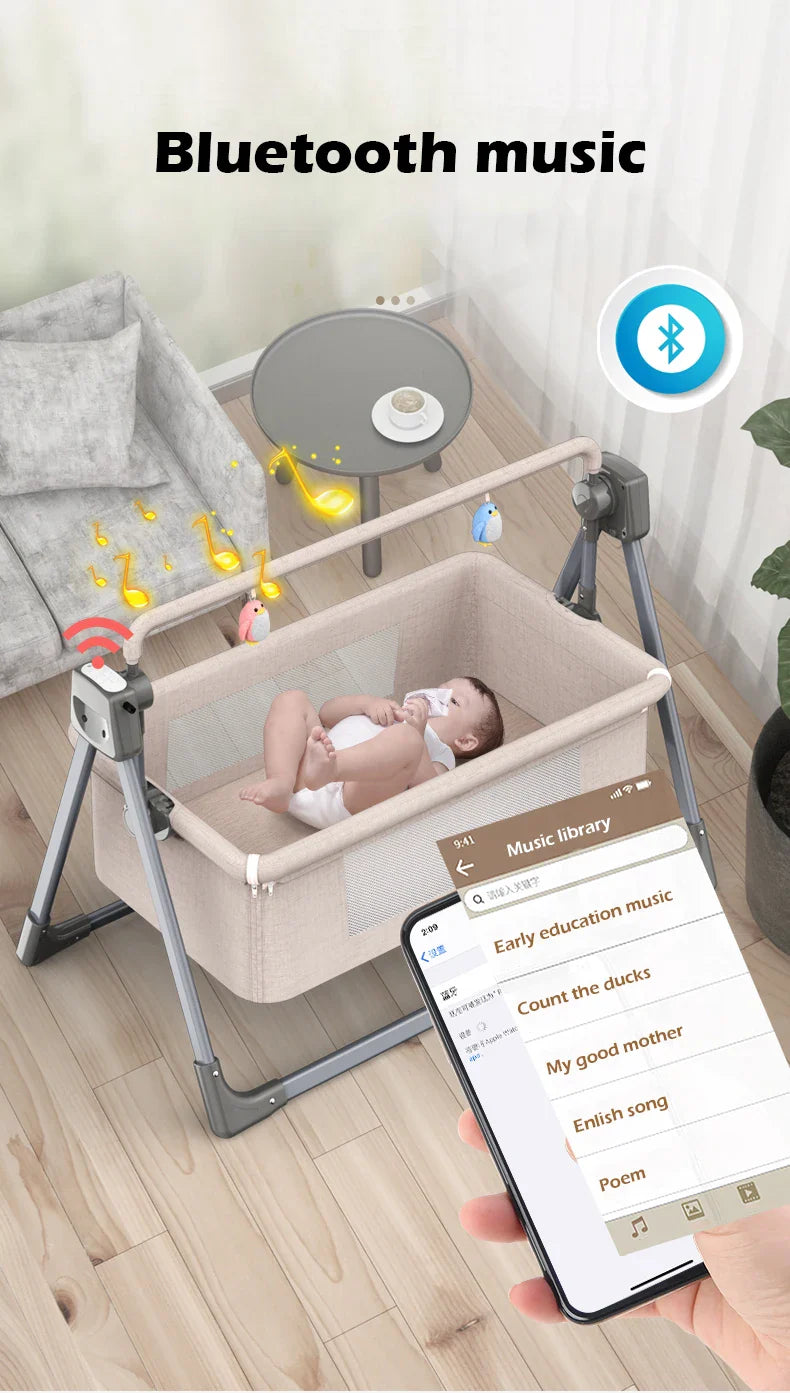 Electric Baby Crib Free  and Fast Shipping Multifunctional Cradle Portable rocking bed New Born Sleeping Basket