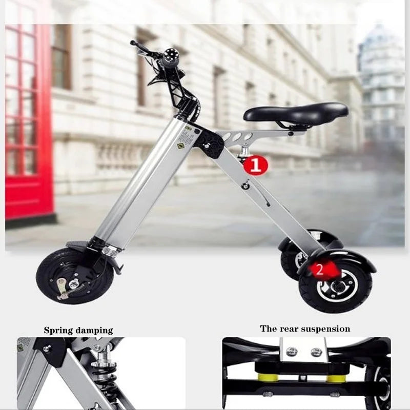 Electric Bicycle Simple Shape Mini E-Bike Three-Wheel Folding For Adult SINGLE Intelligent Bike 24V 300w Aluminum Alloy