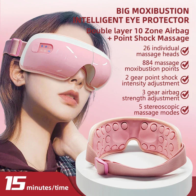 Electric Eye Massager 4D Music Hot Compress Air Bag Pressure Vibration Massage Eye Care Instrument Relief Fatigue Improve Sleep