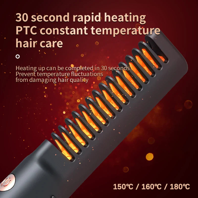 Electric Hair Brushes Hair Straightener Hair Styling Appliances Hot Comb Wireless Curling Iron Hair Styler Flat Iron