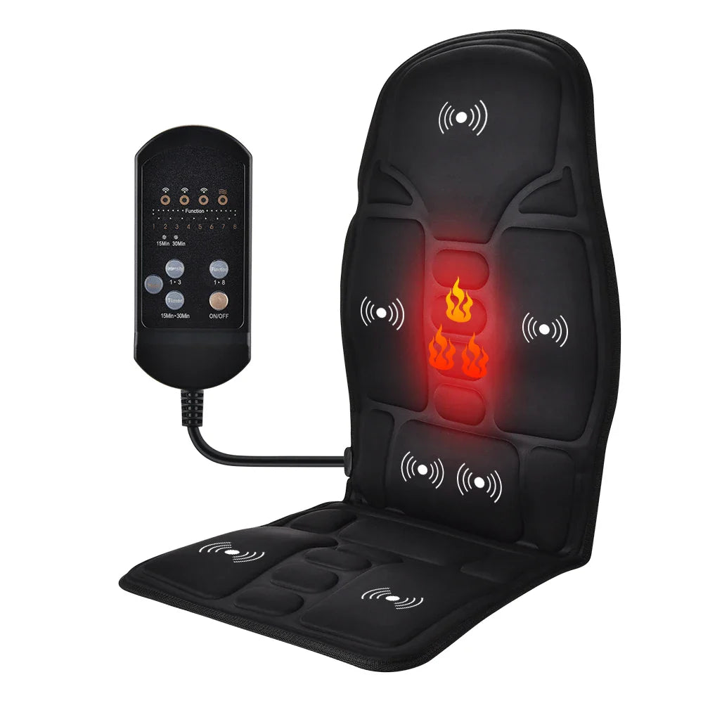 Electric Massage Chair Pad Heating Vibrating Back Massager Chair Cushion Car Home Office Lumbar With Remote Controls