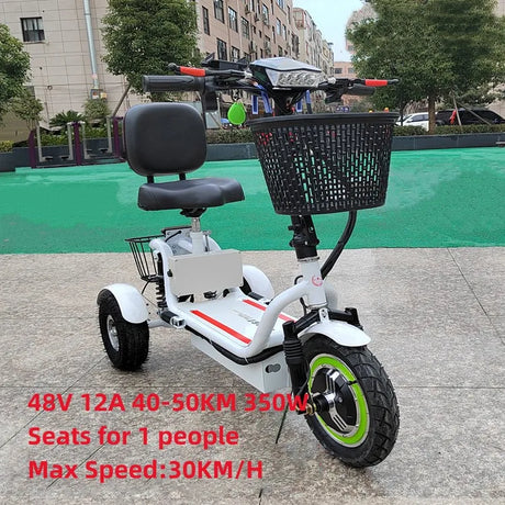 Electric Tricycle 11-Inch 48V 350W 40-50KM Adult Elderly Scooter Folding Mini Three-Wheel moto electrica e-bike electric scooter