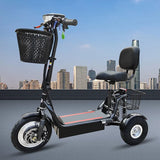 Electric Tricycle 11-Inch 48V 350W 40-50KM Adult Elderly Scooter Folding Mini Three-Wheel moto electrica e-bike electric scooter