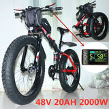 Electric bicycle 1000W 2000W electric mountain bike electric snow bike 48V 20Ah 26 * 4.0 inch tire eBike electric bicycle eBike