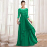 Elegant A-Line Mother Of the Bride Dresses Chiffon Appliques Long Party Dresses Woman For Weddings Pleat Vestido De Noche