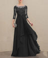 Elegant A-Line Mother Of the Bride Dresses Chiffon Appliques Long Party Dresses Woman For Weddings Pleat Vestido De Noche