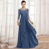 Elegant A-Line Mother Of the Bride Dresses Chiffon Appliques Long Party Dresses Woman For Weddings Pleat Vestido De Noche