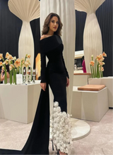 Elegant Fashion Off-the-shoulder Sheath Evening Dresses Flower Bolero Satin Custom Dress