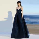 Elegant Spaghetti Strap Evening Guest Prom Long Party Dresses for Women 2022 Sexy Deep V Neck Backless Summer Wedding Maxi Dress