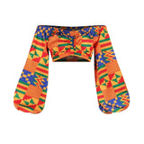 Elegant Women Two Piece Set Dress Sexy Slash-neck Sleeveless Blouse Top +High Slit Skirt Vintage Africa National Print Lady Suit