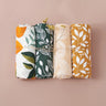 Elinfant 4PCS Gift Set Popular Digital Print Bamboo Cotton Muslin Swaddle Blankets 120*110cm Newborn Baby Bath Towel Wrap