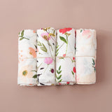 Elinfant Rainbow Color 100% Cotton 4PCS Gift Set Popular Muslin Swaddle Blankets Bamboo Cotton Newborn Baby Bath Towel Wrap