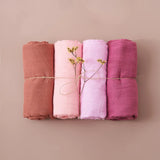 Elinfant Rainbow Color 100% Cotton 4PCS Gift Set Popular Muslin Swaddle Blankets Bamboo Cotton Newborn Baby Bath Towel Wrap
