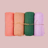 Elinfant Rainbow Color 100% Cotton 4PCS Gift Set Popular Muslin Swaddle Blankets Bamboo Cotton Newborn Baby Bath Towel Wrap