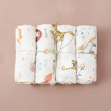 Elinfant Rainbow Color 100% Cotton 4PCS Gift Set Popular Muslin Swaddle Blankets Bamboo Cotton Newborn Baby Bath Towel Wrap