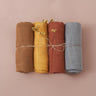 Elinfant Rainbow Color 100% Cotton 4PCS Gift Set Popular Muslin Swaddle Blankets Bamboo Cotton Newborn Baby Bath Towel Wrap