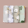 Elinfant Rainbow Color 100% Cotton 4PCS Gift Set Popular Muslin Swaddle Blankets Bamboo Cotton Newborn Baby Bath Towel Wrap