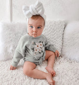 Embroidery Floral Baby Girls Sweater Romper Newborn Long Sleeve Knit Clothes Drawstring Princess Knitwear Winter Fall Jumpsuit