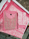 Embroidery Salwar Kameez Diwali Women Suit Pink Rayon Kurti Pant Dupatta