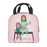 Enfermera En Apuros Lunch Bags for Doctor Nurse Thermal Cooler Bags Portable Picnic Oxford Lunch Box Bento Pouch