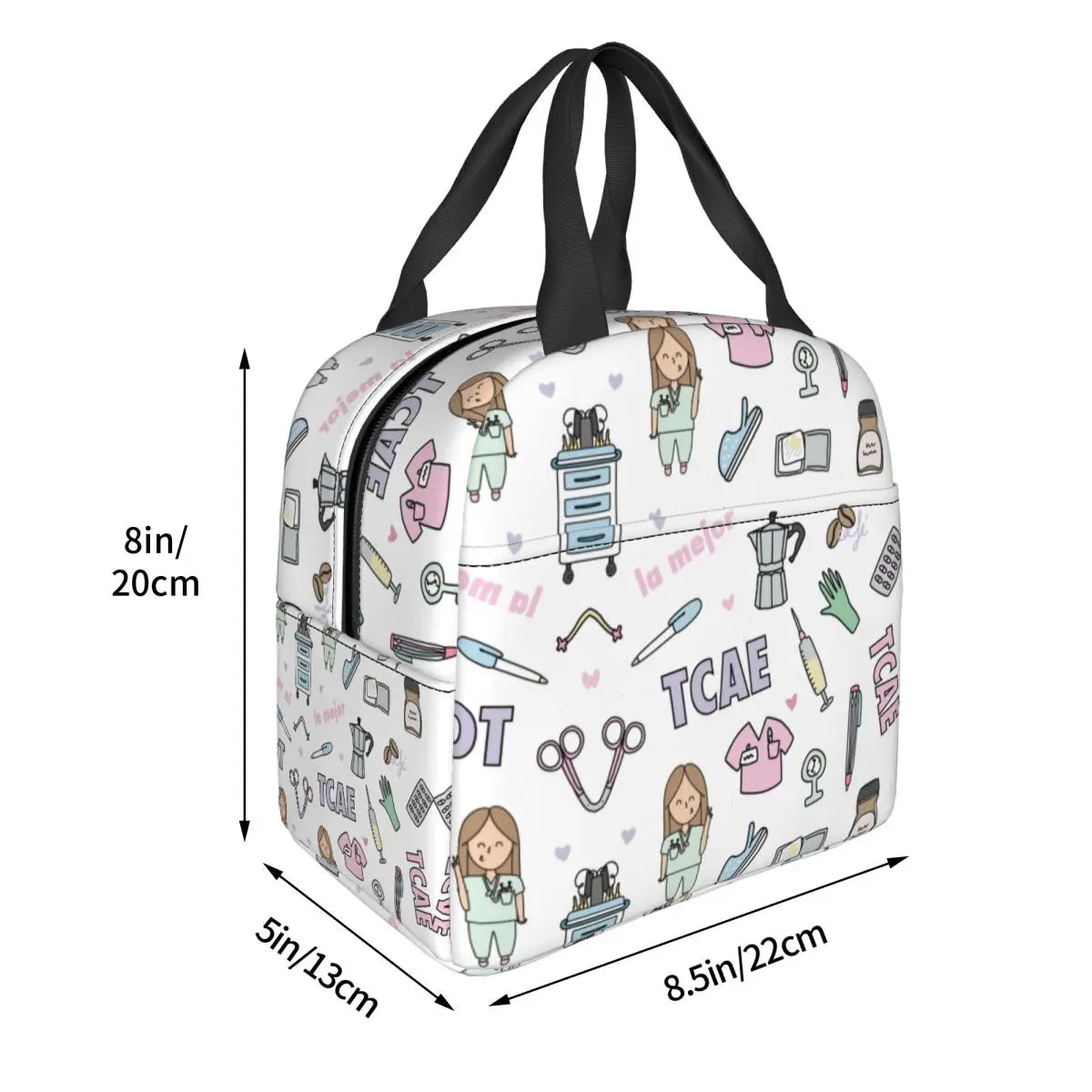 Enfermera En Apuros Lunch Bags for Doctor Nurse Thermal Cooler Bags Portable Picnic Oxford Lunch Box Bento Pouch