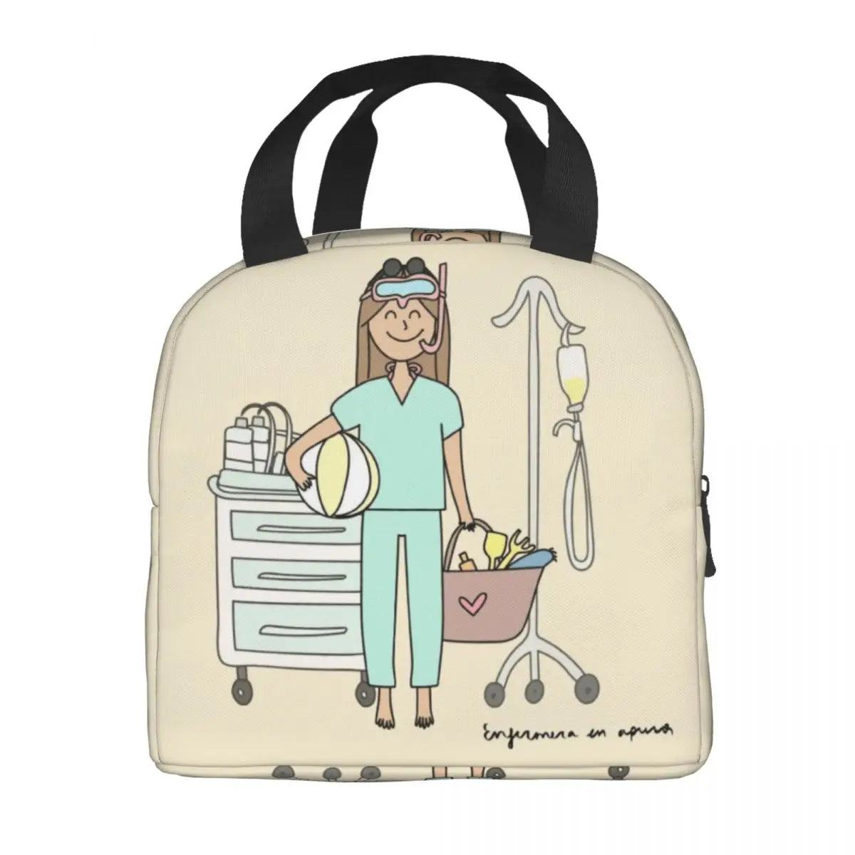 Enfermera En Apuros Lunch Bags for Doctor Nurse Thermal Cooler Bags Portable Picnic Oxford Lunch Box Bento Pouch