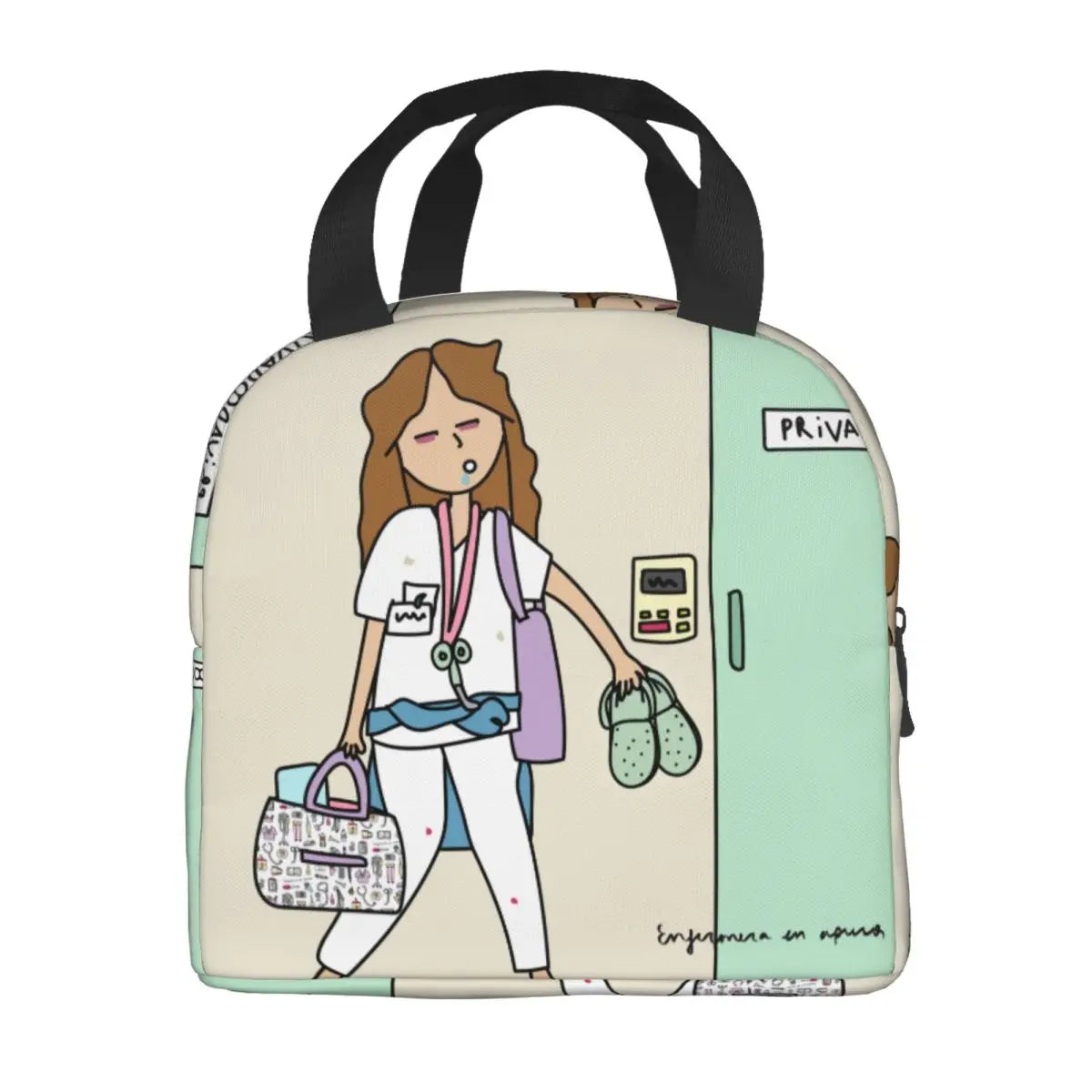 Enfermera En Apuros Lunch Bags for Doctor Nurse Thermal Cooler Bags Portable Picnic Oxford Lunch Box Bento Pouch