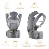 Ergonomic Baby Carrier Wrap Newborn to Toddler,Hip Seat Lumbar Support,4 Seasons,12 Positions,Perfect for Hiking Shopping Travel