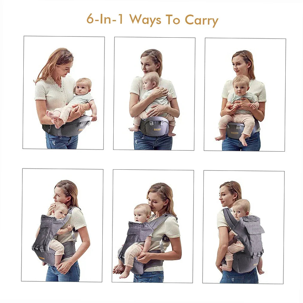 Ergonomic Baby Carrier Wrap Newborn to Toddler,Hip Seat Lumbar Support,4 Seasons,12 Positions,Perfect for Hiking Shopping Travel