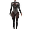 Evening Birthday Celebrate Sexy Rompers Prom Party Singer Costume Show Wear Big Pearl Bling Silver Stones Mesh Jumpsuit