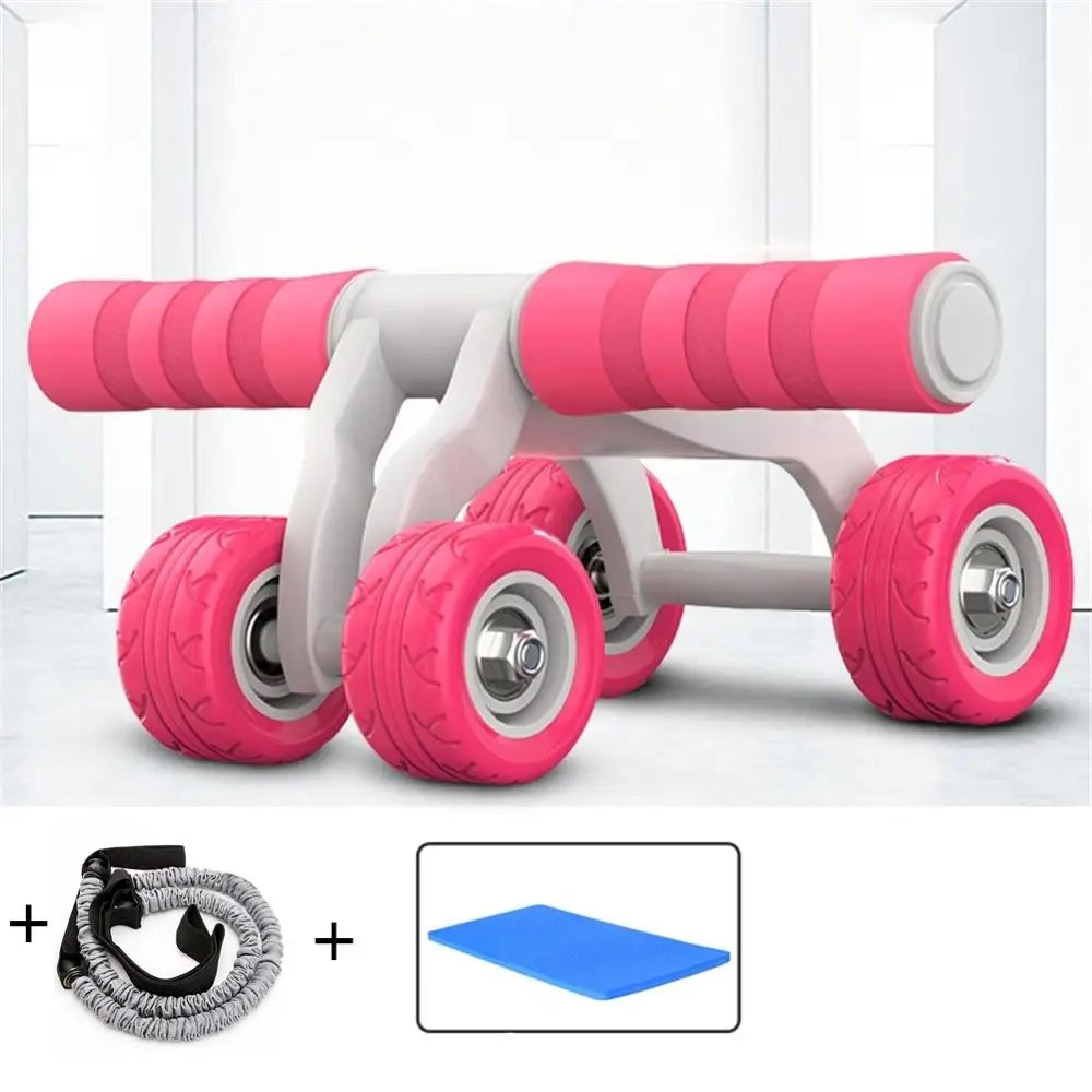 Exercise Abdominal Roller with Pull Rope, Fitness Resistance Band, Home Gym Workout Training, 4 Wheels, THANKSLEE