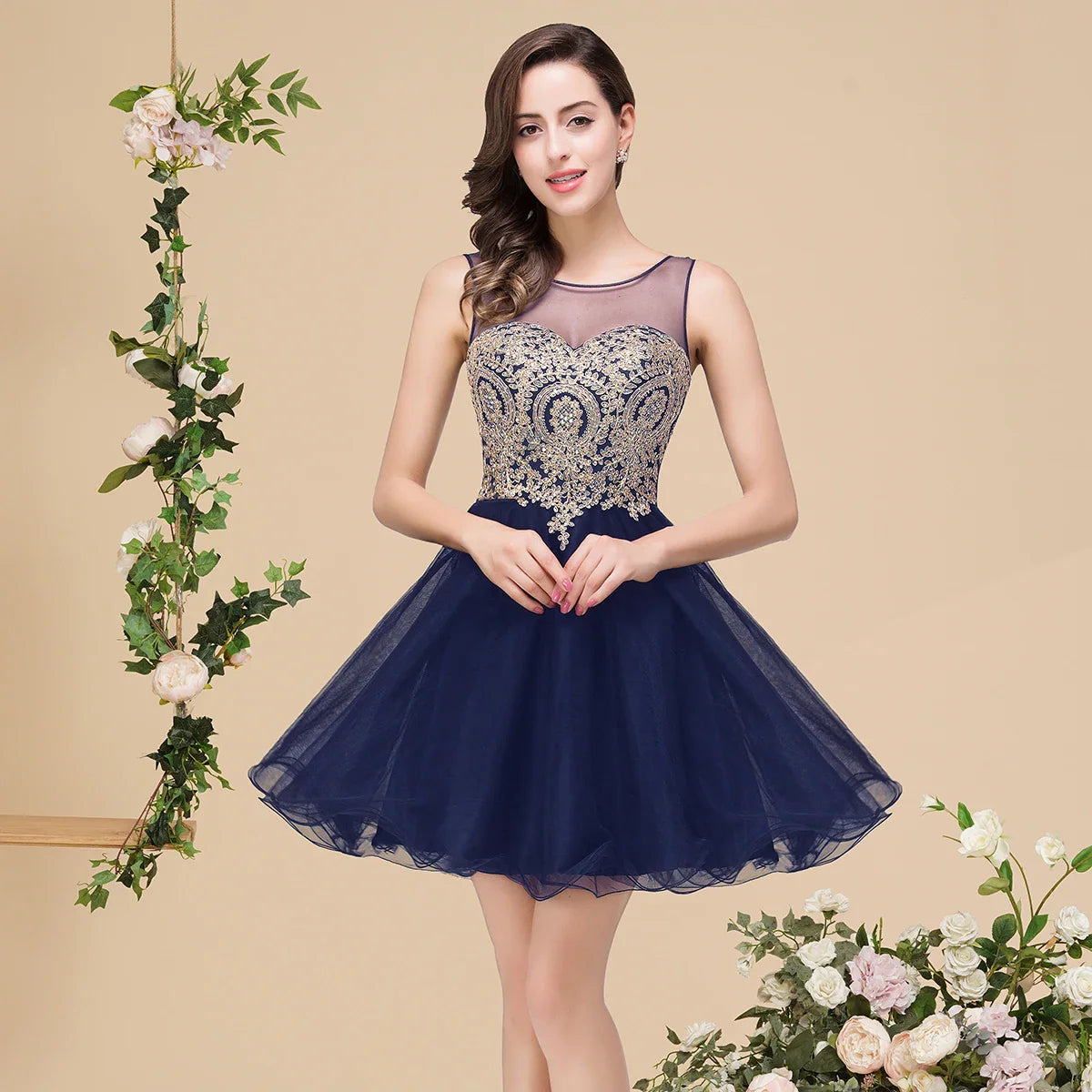 FATAPAESE Royal Blue Homecoming Dresses Beads Elegant A-line Short Prom Dresses For Women robe de soirée Wedding Guest Dress