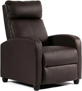 FDW Recliner Chair for Living Room Home Theater Seating Single Reclining Sofa Lounge with Padded Seat Backrest (Black)