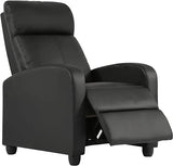 FDW Recliner Chair for Living Room Home Theater Seating Single Reclining Sofa Lounge with Padded Seat Backrest (Black)