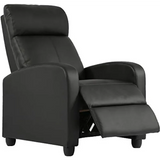 FDW Recliner Chair for Living Room Home Theater Seating Single Reclining Sofa Lounge with Padded Seat Backrest (Black)