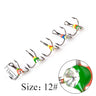 FTK 5pcs/pack High Carbon Steel Winter Ice Fishing Treble Hooks With 3D EYE 6/8/10/12# Barbed Fishhooks Fishing Tackle