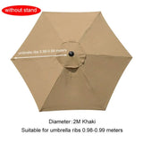 Fabric Garden Parasol Canopy Replacement Cover for 2m 6 Arm Patio Sun Umbrella