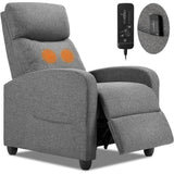 Fabric Recliner Sofa Adjustable Home Theater Seating Lounge with Padded Seat Backrest, Small Recliners for Living Room