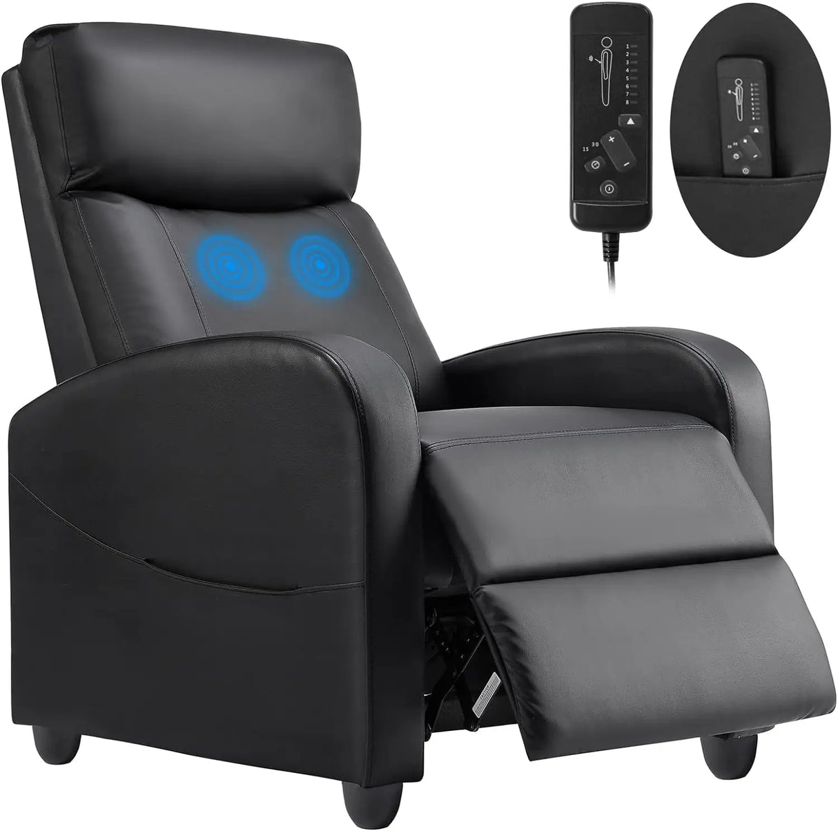 Fabric Recliner Sofa Adjustable Home Theater Seating Lounge with Padded Seat Backrest, Small Recliners for Living Room