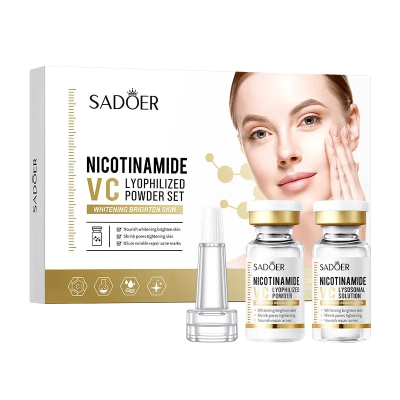 Face Serum Niacinamide Whitening  Freeze-Dried Podwer Set Shrink Pores Hydrating Brighten Anti-Aging Anti Wrinkle Skin Care