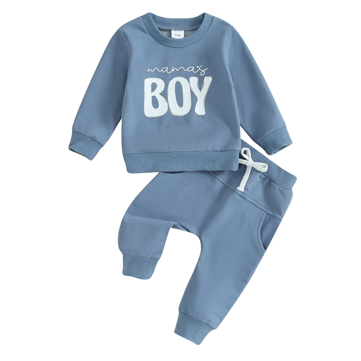 Fall Casual Baby Boys Outfits Newborn Clothes Letter Print Long Sleeve Sweatshirt Tops Drawstring Pants Set Infant Soft Suits