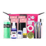 False Eyelash Extension Training Kit Practice Model Head Eye Pads Tweezers Glue Ring Brush Grafting Eyelash Tools Kit